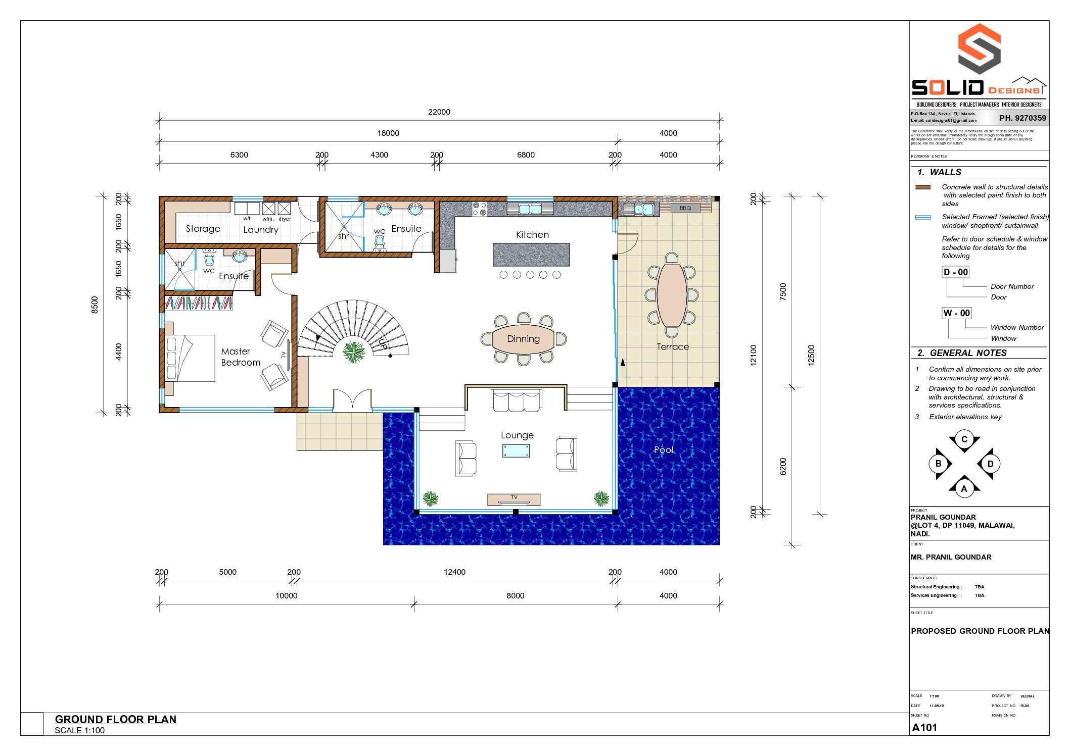 A101 PROPOSED GROUND FLOOR PLAN