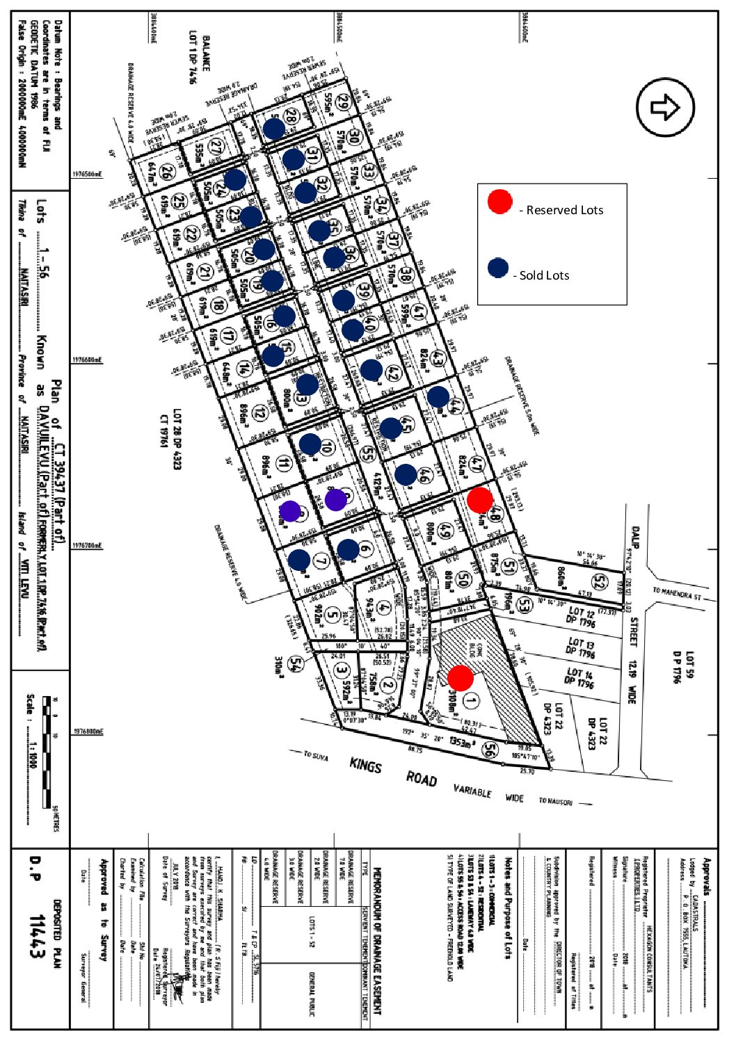 Reserved and Sold Lots 2024